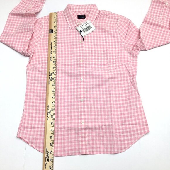 New UNTUCKit Women's Calina Shirt Pink & White Gingham Button Up size 4 - Picture 5 of 7